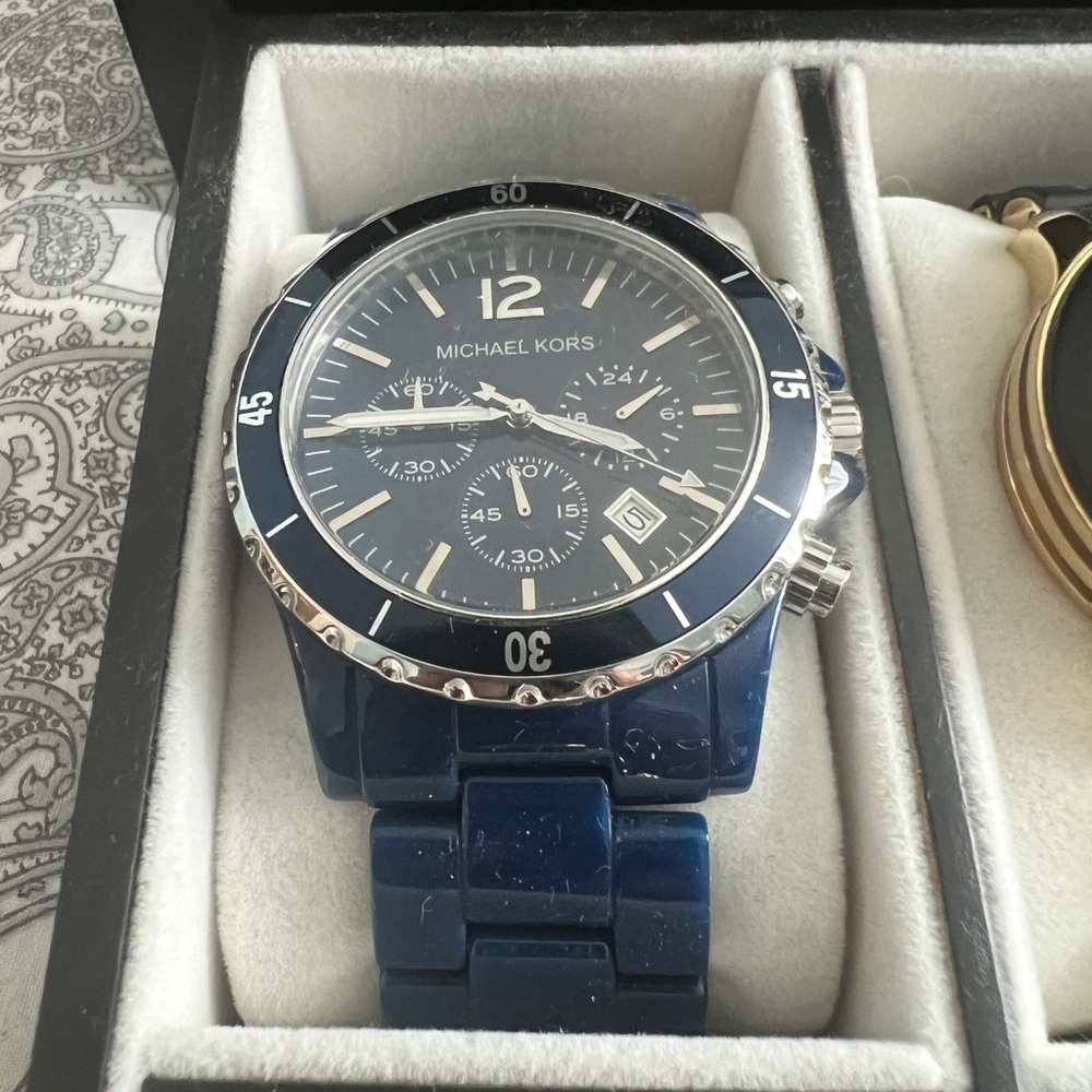 MICHAEL KORS blue strap watch